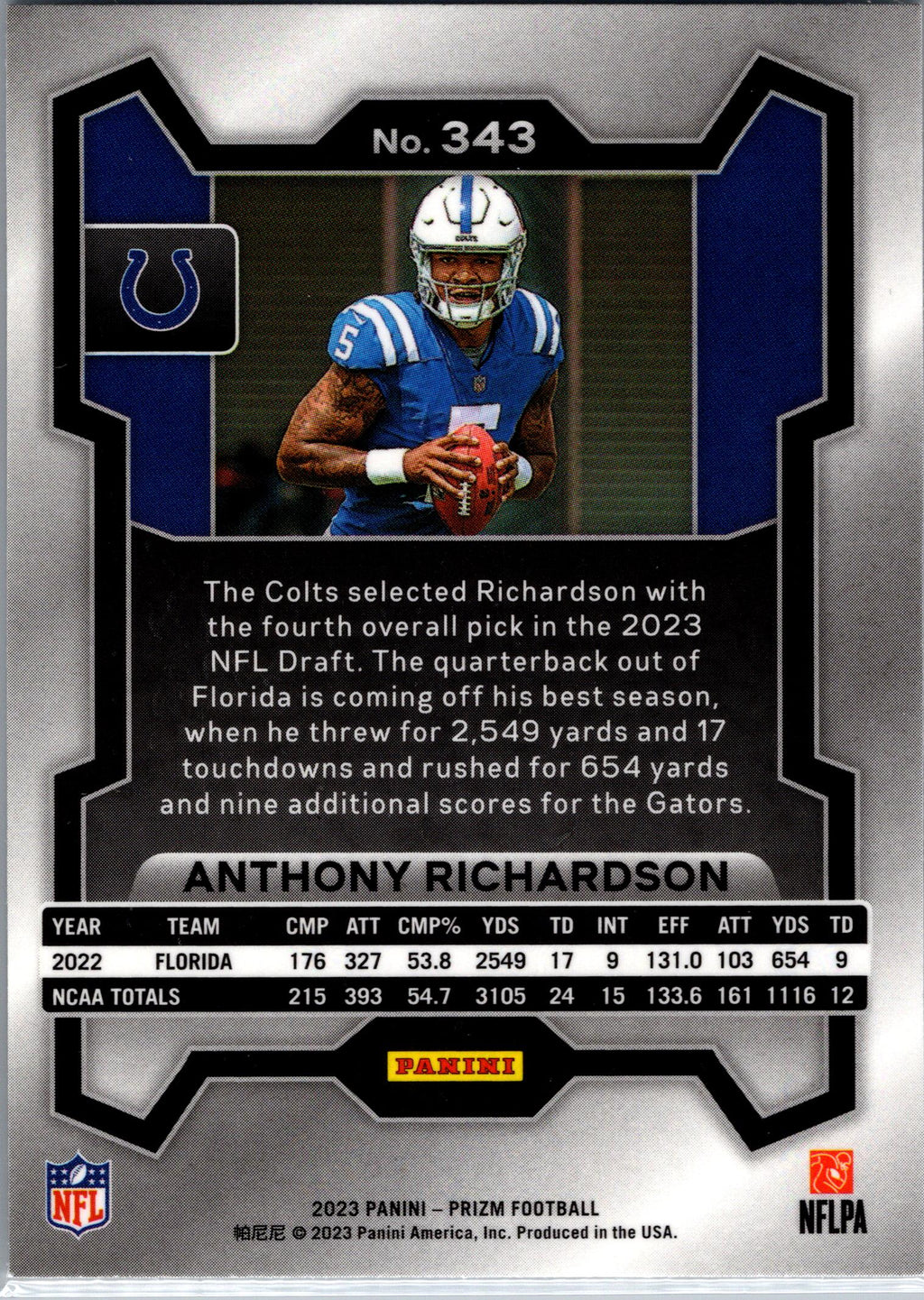 2023 Panini Prizm #343 Anthony Richardson