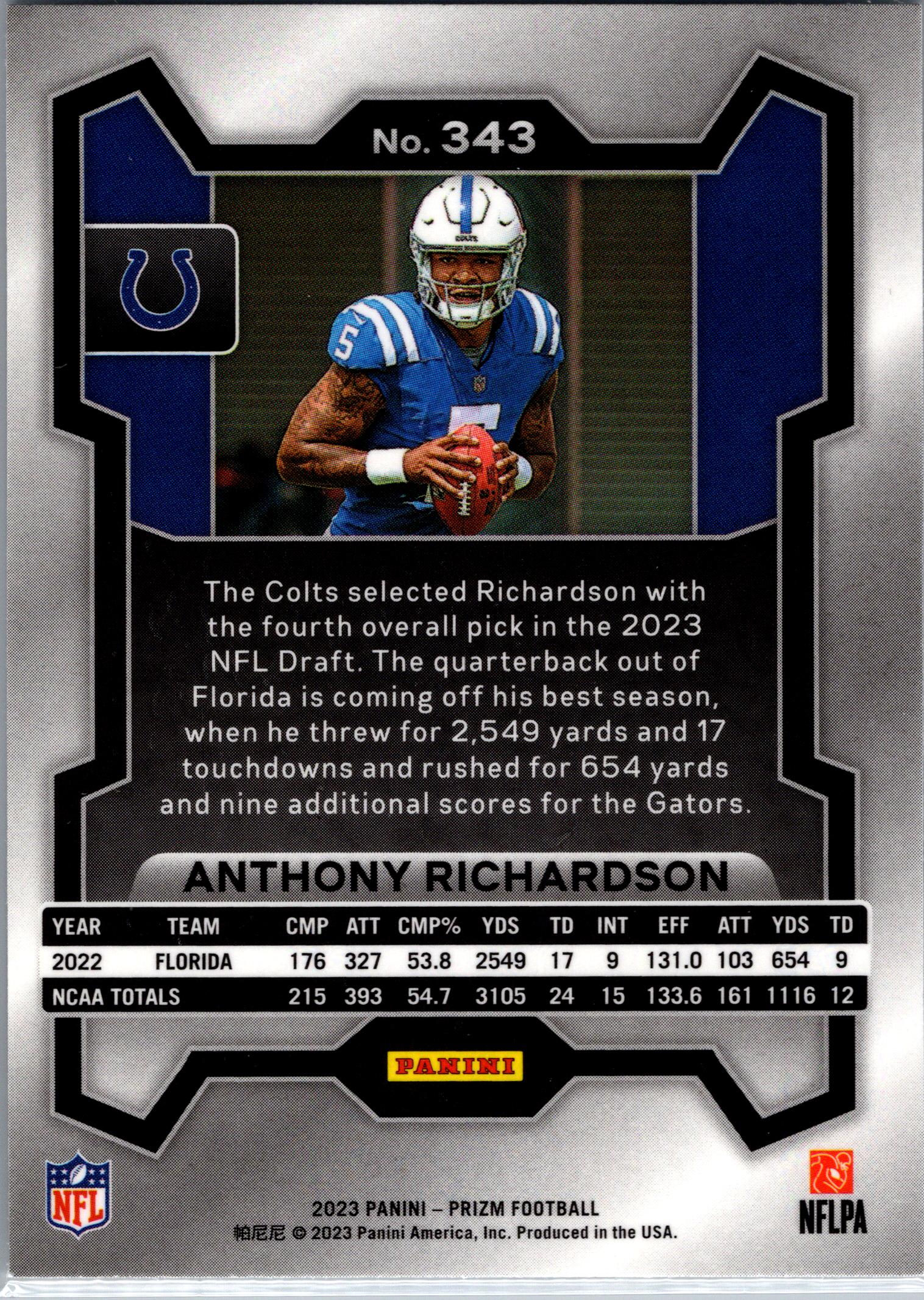 2023 Panini Prizm #343 Anthony Richardson