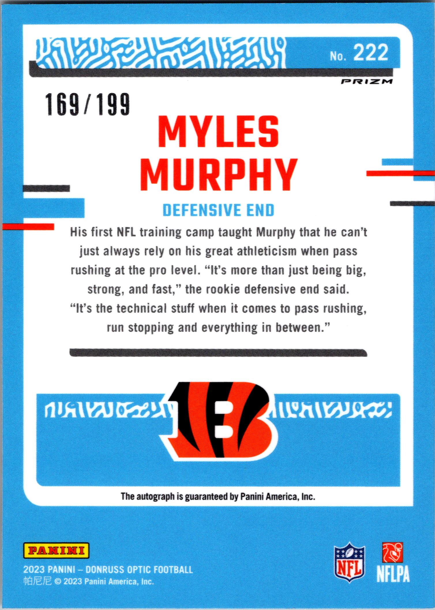 2023 Donruss Optic #222 Myles Murphy