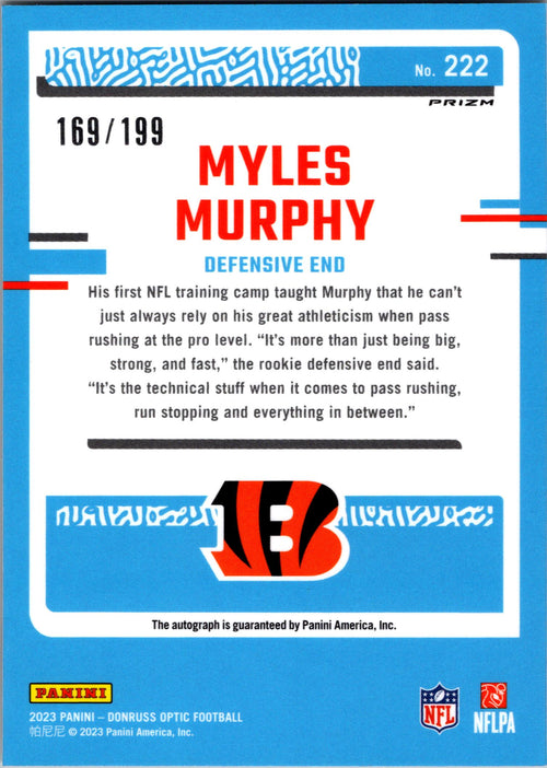 2023 Donruss Optic #222 Myles Murphy