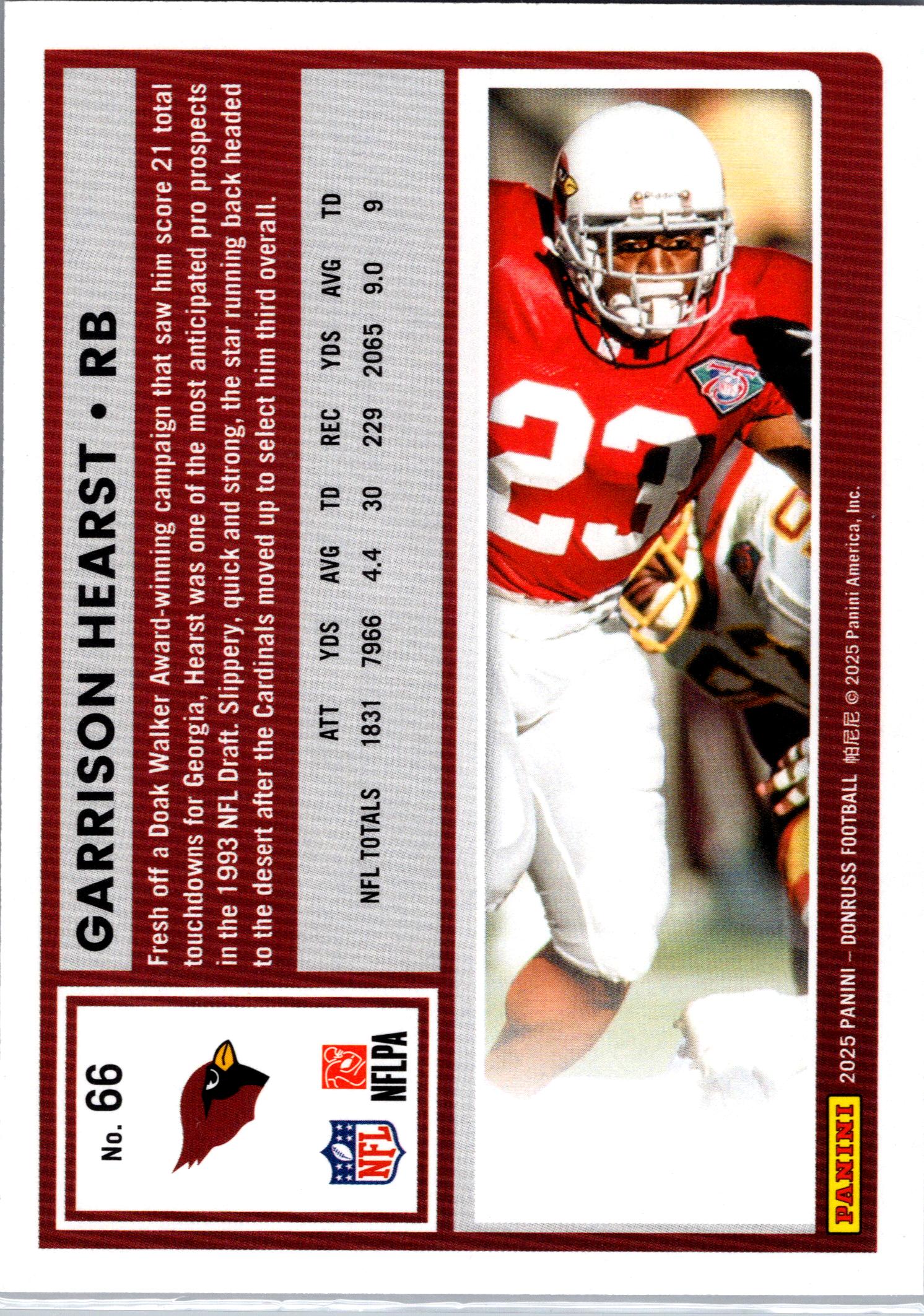 2025 Donruss Garrison Hearst /500 Pink
