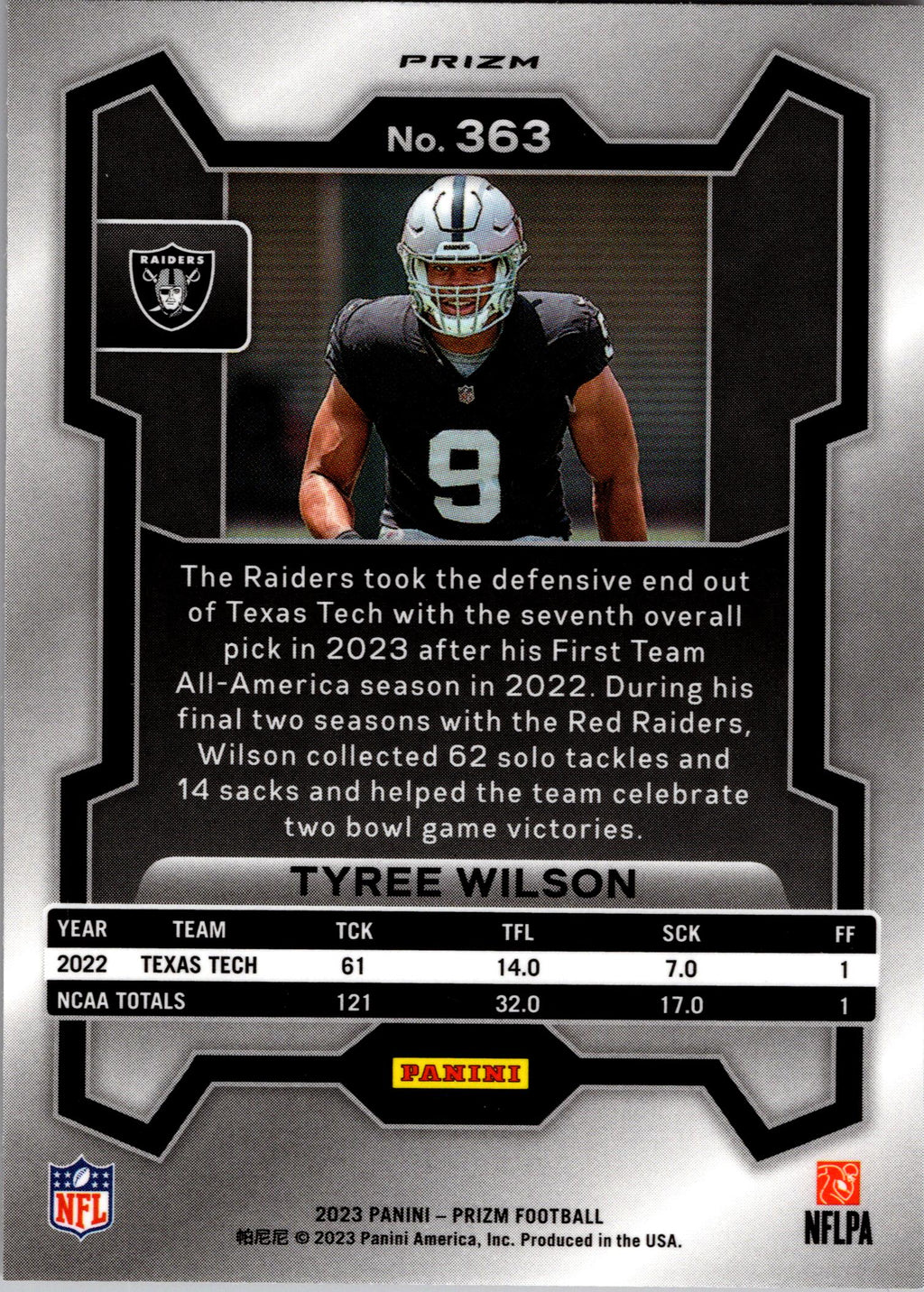 2023 Panini Prizm #363 Tyree Wilson Purple Ice #/225