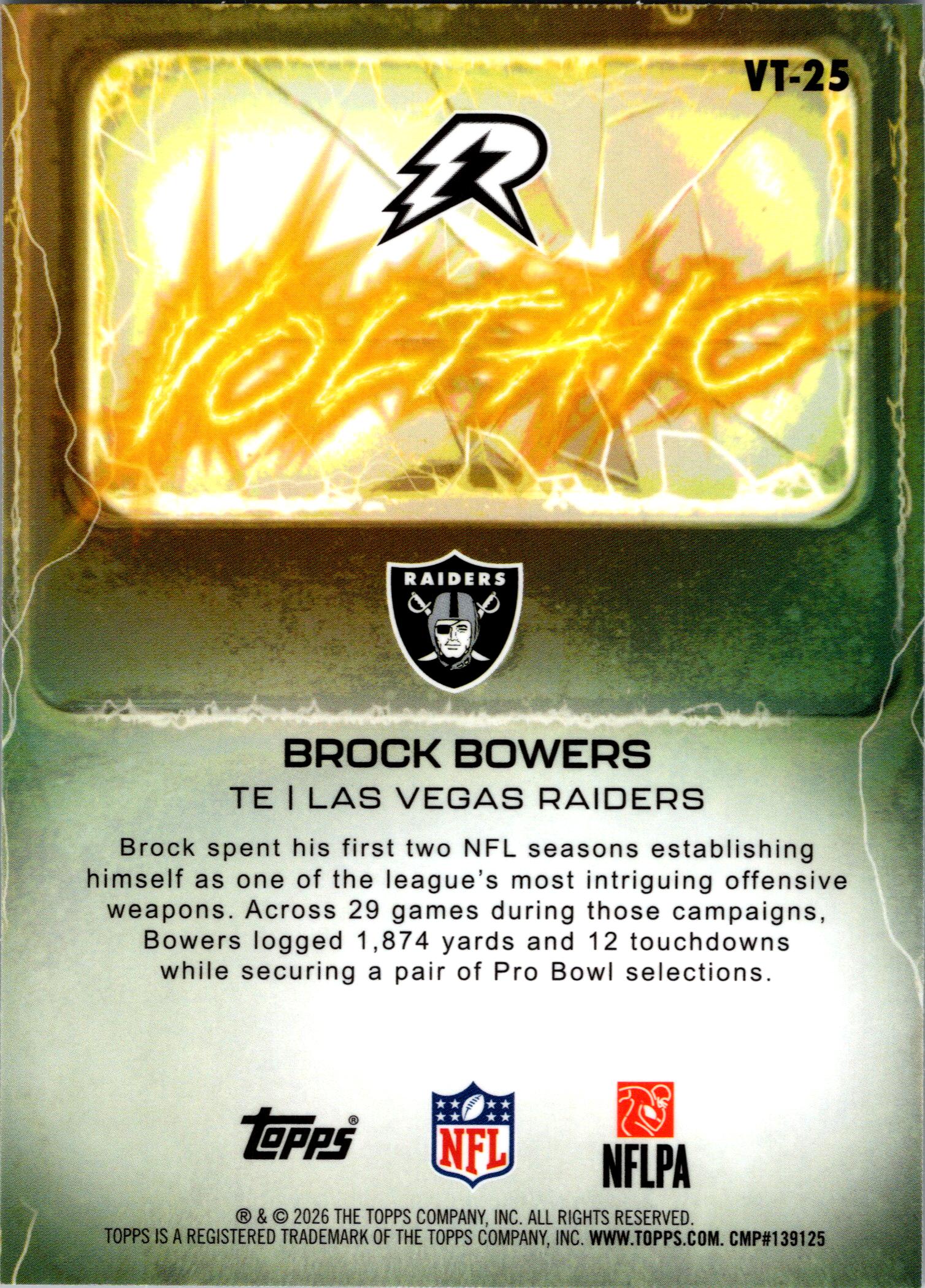 Brock Bowers Voltanic Topps Resurgence 2026