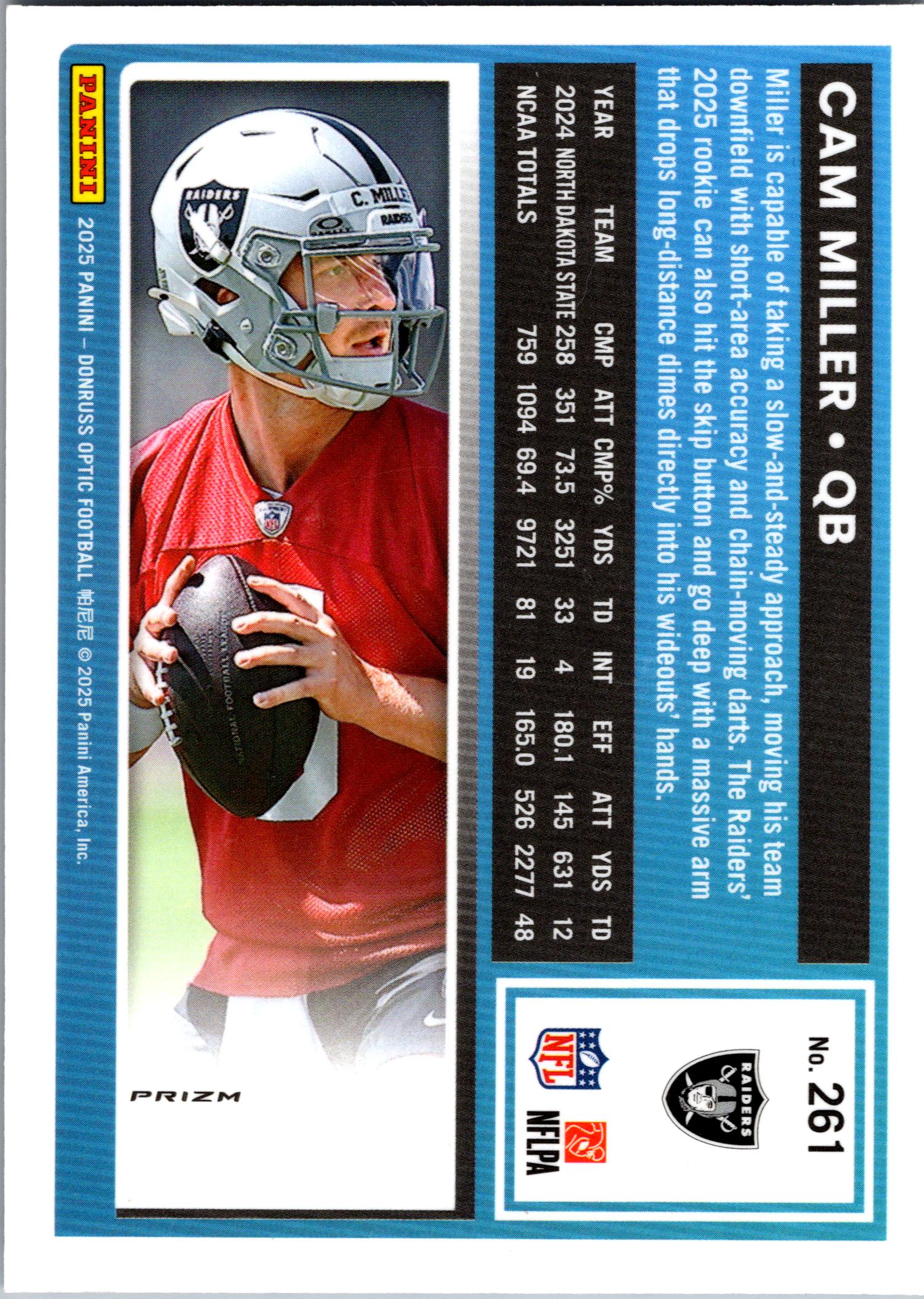 2025 Donruss Optic #261 Cam Miller Pink