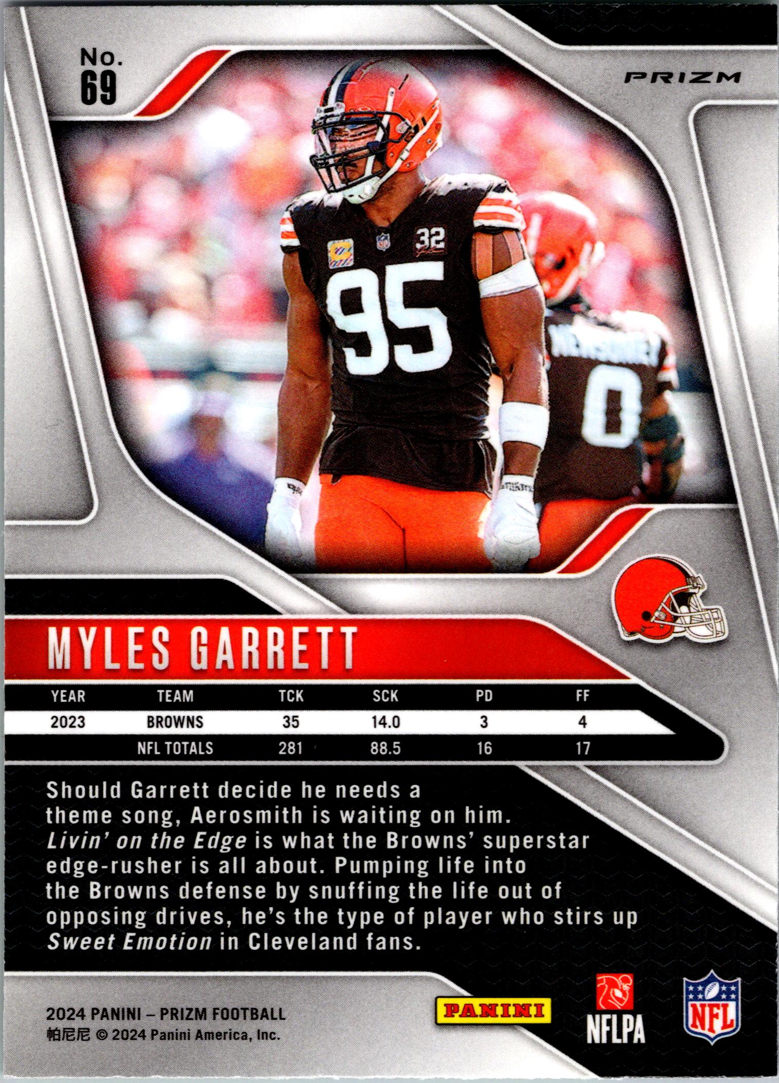 2024 Panini Prizm #69 Myles Garrett Black and White Checker