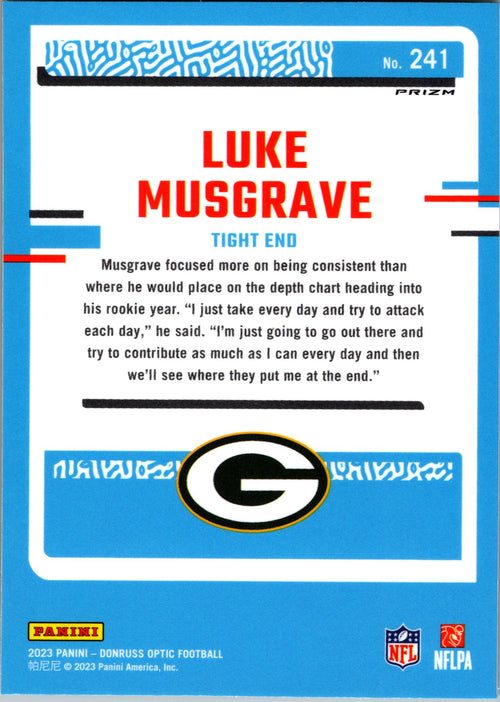 2023 Donruss Optic #241 Luke Musgrave Green Velocity