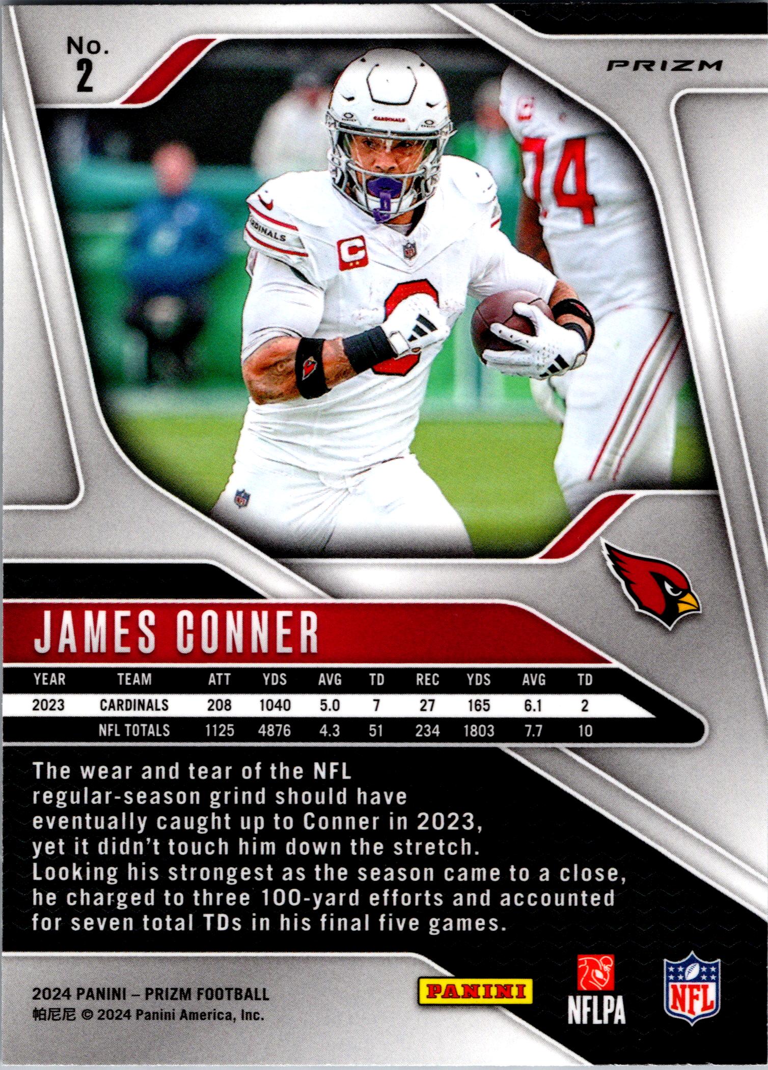 2024 Panini Prizm #2 James Conner Black and White Checker