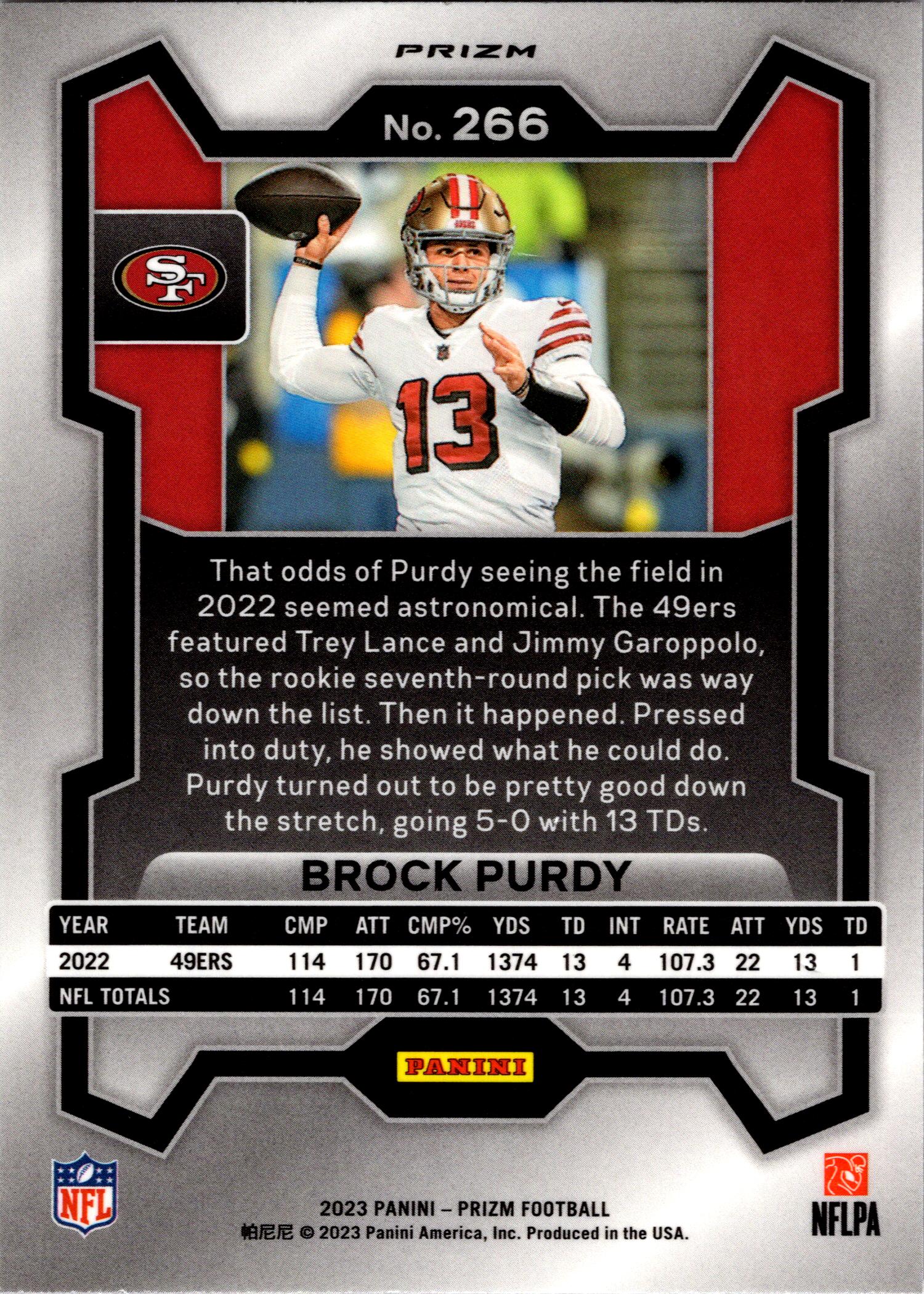 2023 Panini Prizm #266 Brock Purdy Orange Ice