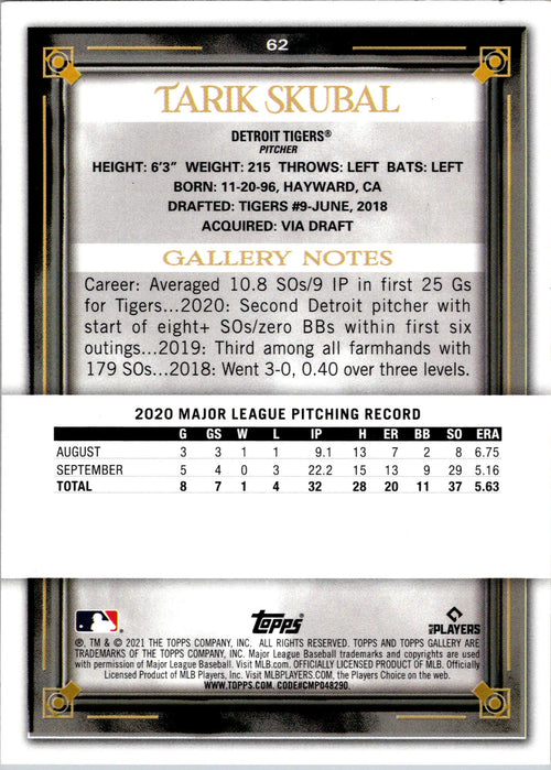 2021 Topps Gallery #62 Tarik Skubal