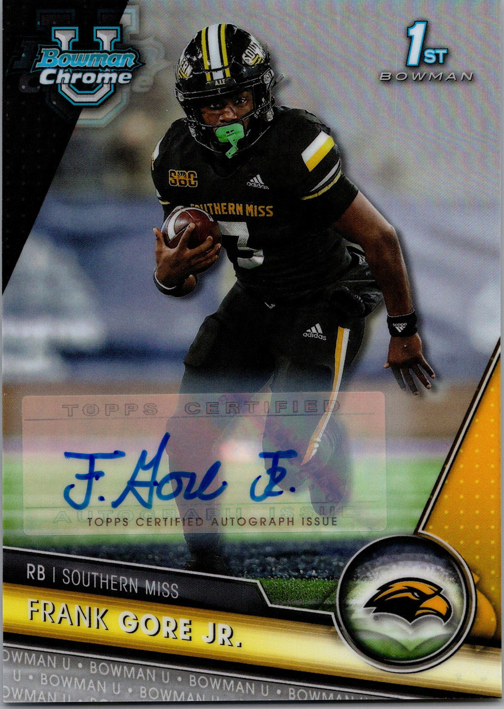 2023 Bowman University Chrome #137 Frank Gore Jr. Chrome Autographs #/499