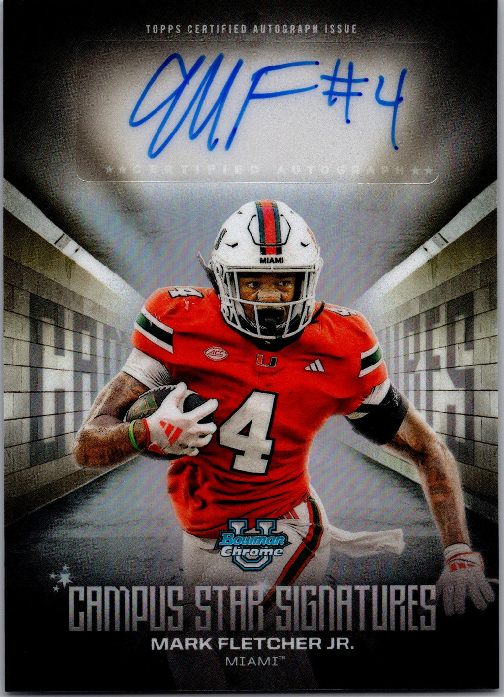 2025 Bowman University Chrome #CSS-MF Mark Fletcher Jr. Campus Star Signatures