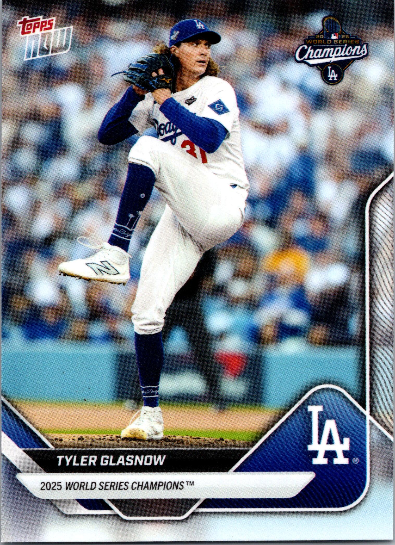 2025 Topps Now World Series Champions Los Angeles Dodgers #WS-7 Tyler Glasnow